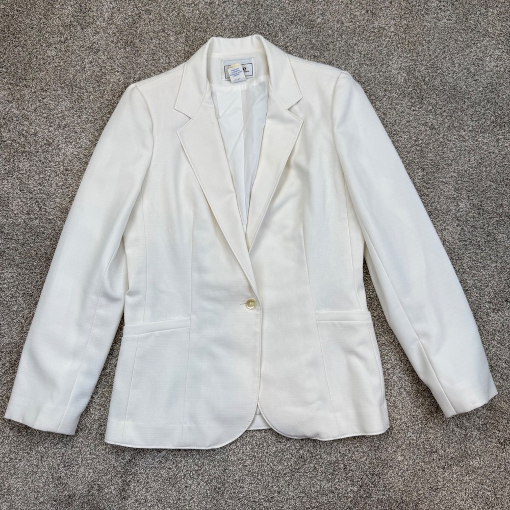 Vintage Joyce Sportswear White Blazer Single Button ILGWU Union Made Size 9/10‎